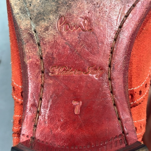 USED Paul Smith orange suede dip-dyed brogues Size 7 UK - Picture 8 of 16